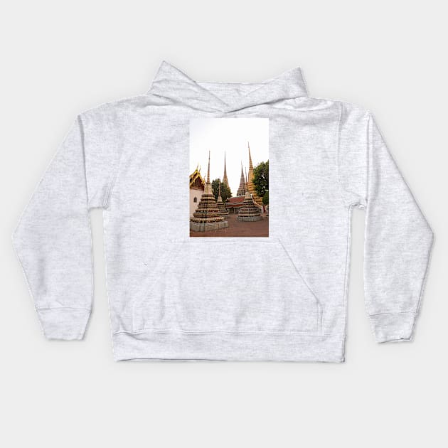 Stupa fifth group at Phra Chedi Rai in Wat Pho Kids Hoodie by kall3bu